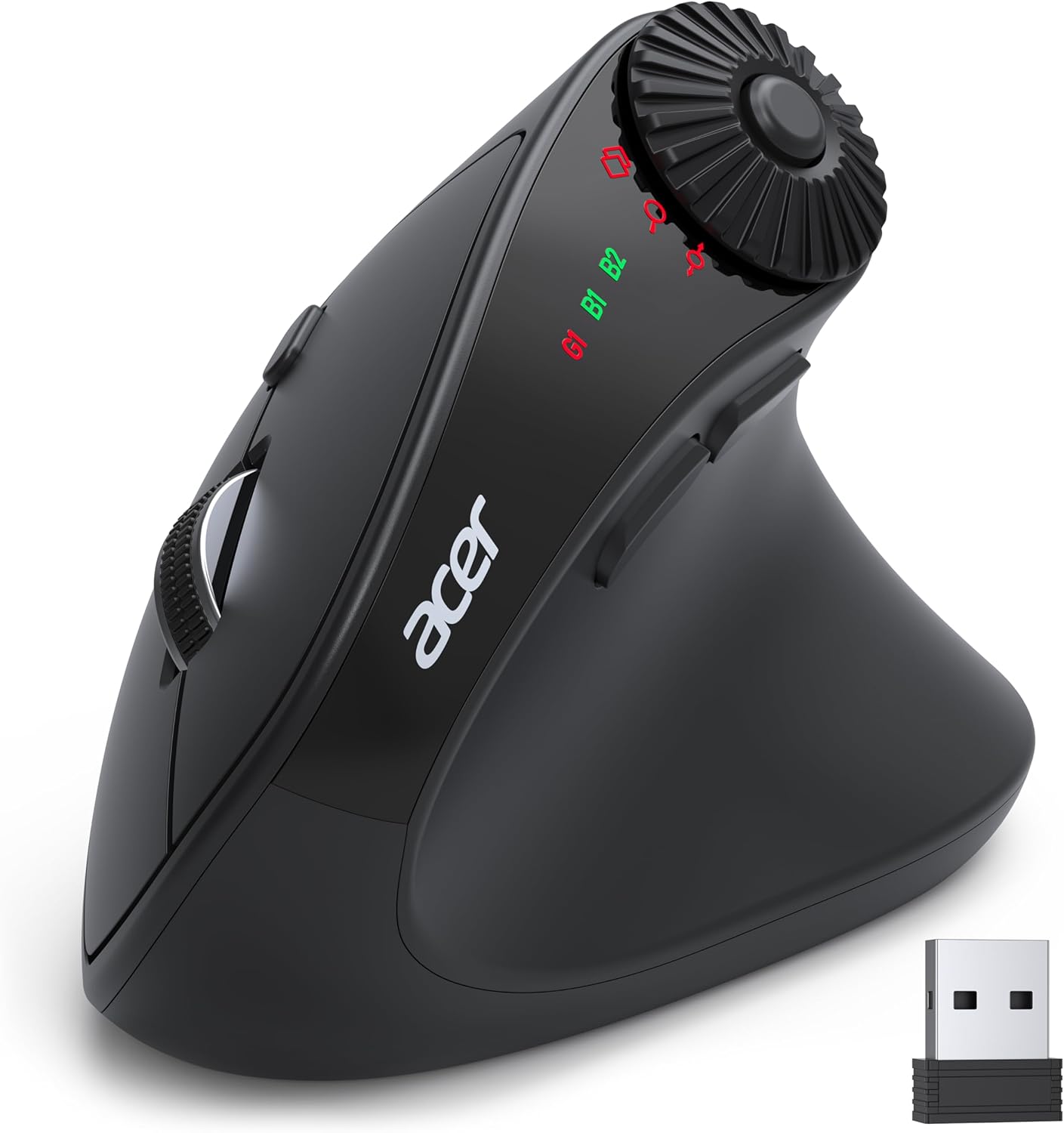 acer Ergonomic Mouse Wireless with Side Scroll Wheel, Bluetooth Mouse