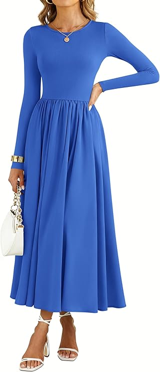Casual Long Sleeve Midi Dress