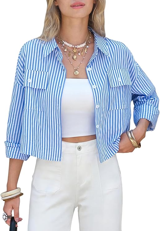 Cropped Button Down Shirt