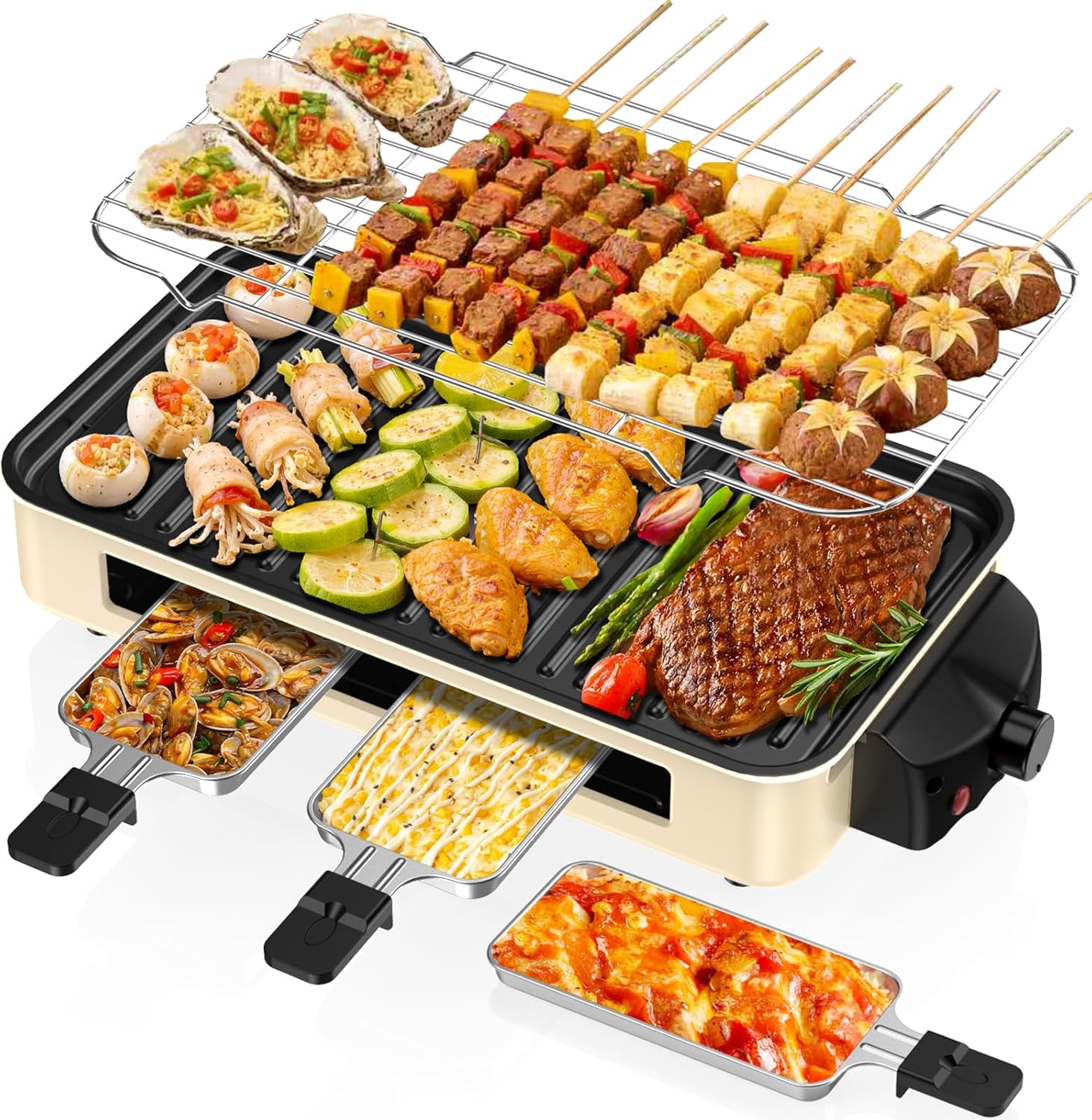 500W -2 in 1 Smokeless Indoor Grill for Kitchen