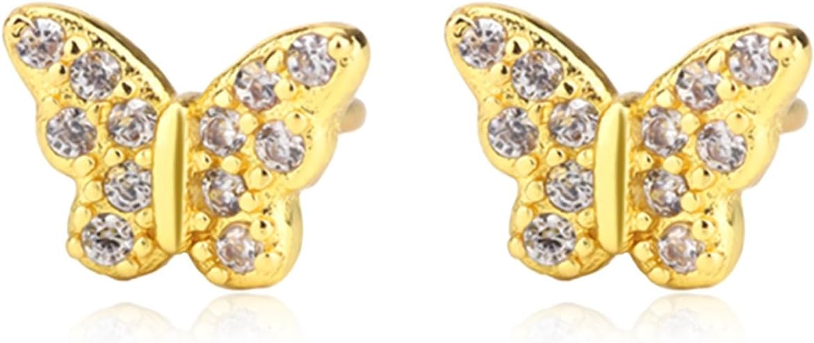Gold Butterfly Stud Earrings