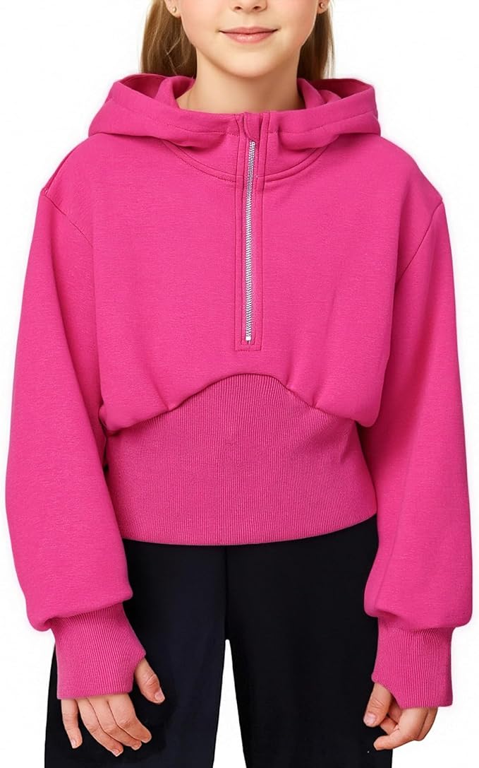 Simplee kids Girls Sweatshirt Half Zip up Hoodies (5-14T)