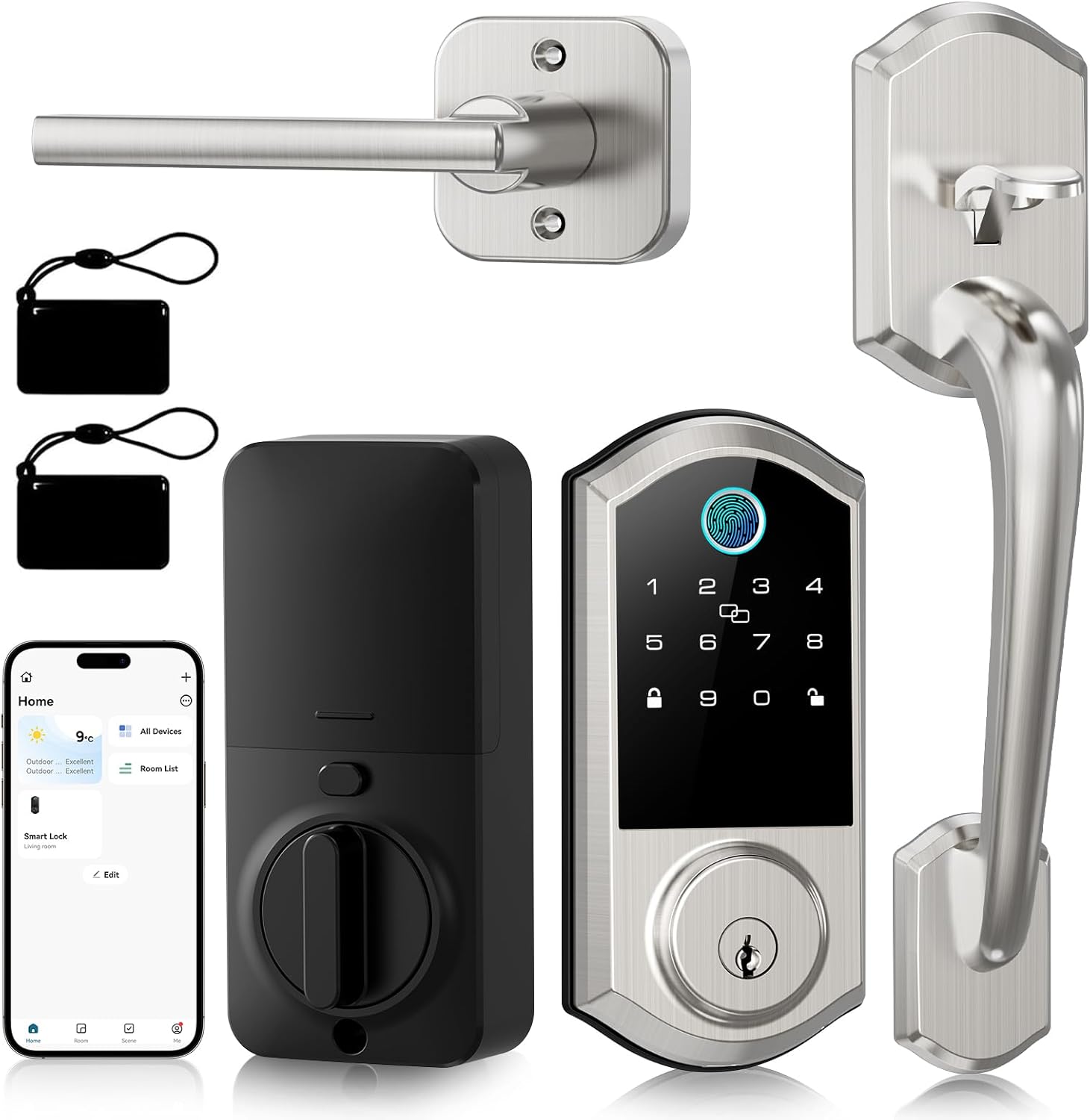 Smart Door Lock with Handle Set